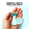 LetsShave Pro Compact Head Shaving Razor for Men – 6-Blade Razor with Pivot Head, Moisturizing Strip & Anti-Slip Grip | 1 Handle + 2 Blades with Travel Case