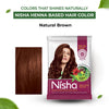 Nisha Henna Based Hair Colour Natural Brown 25 g x 10 Packs