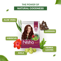 Nisha Henna Based Hair Colour Natural Brown 25 g x 10 Packs
