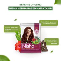 Nisha Henna Based Hair Colour Natural Brown 25 g x 10 Packs