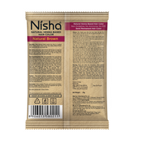 Nisha Henna Based Hair Colour Natural Brown 25 g x 10 Packs