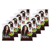 Nisha Henna Based Hair Colour Original Black 25 g x 10 Packs