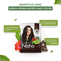 Nisha Henna Based Hair Colour Original Black 25 g x 10 Packs