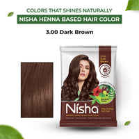 Nisha Henna Based Hair Colour Dark Brown 25 g x 10 Packs