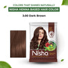 Nisha Henna Based Hair Colour Dark Brown 25 g x 10 Packs