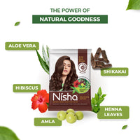 Nisha Henna Based Hair Colour Dark Brown 25 g x 10 Packs