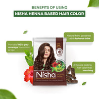 Nisha Henna Based Hair Colour Dark Brown 25 g x 10 Packs
