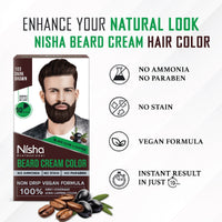 Nisha Beard Colour Dark Brown 120 g â€“ Ammonia-Free (1 Pack)