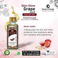 Passion Indulge Natural 100 % Pure Grape Seed Oil Face and Skin Care Cold Pressed 60 ml