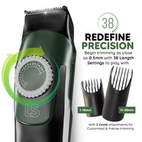 LetsShave Beard Body & Head Trimmer for Men with 2 Combs, 38th Length, 90 Min Runtime, Rechargeable & Waterproof, Full Body Trimmer, Suitable for Beard, Body and Head