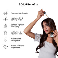 ThriveCo Cold-Pressed Jamaican Black Castor Oil for Hair, Skin, Eyebrows, Eyelashes & Nails 50 ml