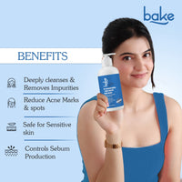 BAKE 3% Niacinamide Face Wash with Rice Water for Acne Marks, Scars &  Spots-100ml