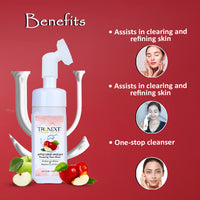 Trunext Apple Cider Vinegar Foaming Face Wash With Brush 150 ml