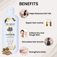 Trunext Cold Pressed Pure Castor Hair Oil 200 ml