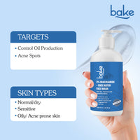 BAKE 3% Niacinamide Face Wash with Rice Water for Acne Marks, Scars &  Spots-100ml
