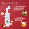 Trunext Apple Cider Vinegar Foaming Face Wash With Brush 150 ml