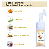 Trunext Ubtan Foaming Face Wash With Brush 150 ml