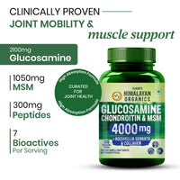 Vlado’s Himalayan Organics Glucosamine Chondroitin MSM Tablets | Cartilage & Joint Support Supplement | Glucosamine for Joint Relieves Pain and Stiffness | Added Collagen peptides, Curcuma, Vitamin D & Boswellia - Pure Veg Formula - 120 Vegetarian Tablets