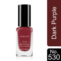 Inglot O2M Breathable Nail Enamel Soft Matte 530 Dark Brown