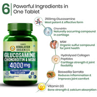 Vlado’s Himalayan Organics Glucosamine Chondroitin MSM Tablets | Cartilage & Joint Support Supplement | Glucosamine for Joint Relieves Pain and Stiffness | Added Collagen peptides, Curcuma, Vitamin D & Boswellia - Pure Veg Formula - 120 Vegetarian Tablets