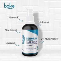 BAKE 1% Retinol Serum with 2% Multi Peptides for Anti Aging, Skin Rejuvenation-30ml