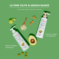 La Pink Olive & Argan Shampoo for Smooth and Shiny Hair Pack of 2