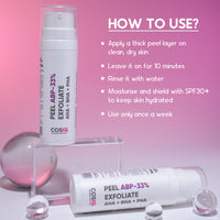 CosIQ ABP 33% Strong Exfoliating Peel AHA 25% | PHA 6% | BHA 2% Peeling Solution, 30ml (Pack of 2)