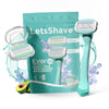 Letssshave Evior Trial Pack Razor for Women with All Our 2 Best Blades + 1 Handle, Pack of 3, Craft your own Shaving Masterpiece with Dual Moisture Bar & Micro Comb Guard Bar, Razor for full body
