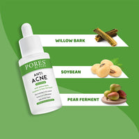 PORES Be Pure Anti Acne Face Serum With Willow Bark, Soybean & Pear Ferment 30 ml
