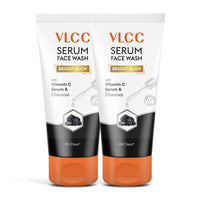 VLCC Bright Glow Serum Face Wash with Vitamin C Serum & Charcoal