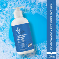 BAKE 3% Niacinamide Face Wash with Rice Water for Acne Marks, Scars &  Spots-100ml
