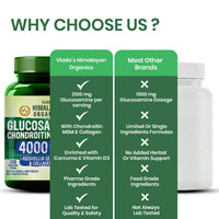 Vlado’s Himalayan Organics Glucosamine Chondroitin MSM Tablets | Cartilage & Joint Support Supplement | Glucosamine for Joint Relieves Pain and Stiffness | Added Collagen peptides, Curcuma, Vitamin D & Boswellia - Pure Veg Formula - 120 Vegetarian Tablets