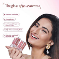 Gush Beauty Glaze Lip Oil Gloss High Shine & Hydrating Brown Gloss 2.8 ml