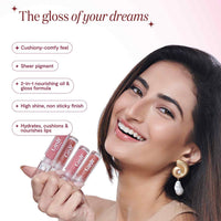 Gush Beauty Glaze Lip Oil Gloss High Shine & Hydrating Brown Gloss 2.8 ml