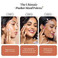 Gush Beauty Stacked In Your Favour, 3 In 1 Multipurpose Face Palette Including Blush, Contour And Highlighter 6.9 gm