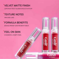 Gush Beauty Vegan Matte Liquid Lipstick Comfortable And Non Drying 2.8 ml