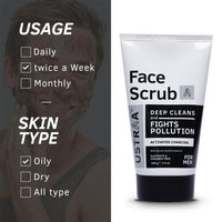 Ustraa Activated Charcoal Face Scrub 100 gm