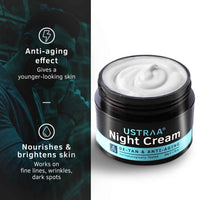 Ustraa Night Cream For De-Tan & Anti-Aging With Niacinamide And Licorie Extract 50 gm