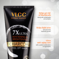 VLCC 7X Ultra Whitening & Brightening Charcoal Peel Off Mask 100 gm