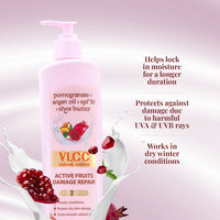 VLCC Active Fruits Damage Repair Body Lotion Spf 30 Pa+++ Deep Conditioning, Dry Skin Repairing Body Lotion 400 ml