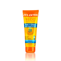 VLCC Fair+ Glow Sunscreen Lotion Spf 20 Pa ++ With Ashwagandha, Niacinamide, Vitamin E & Cocoa Seed Butter 125 gm