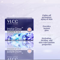 VLCC Insta Glow Diamond Bleach With Diamond Powder For Sparkling Fairness 402 gm