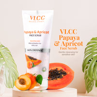 VLCC Papaya & Apricot Face Scrub With Gentle Scrub To Remove Dead Skin, Dirt 80 gm