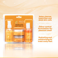 VLCC Pedi Glow Foot Care Kit A Combo Of Foot Cream, Foot Scrub, Foot Cleanser & Foot Spray