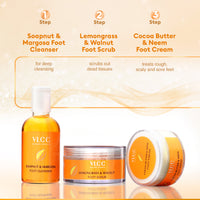 VLCC Pedi Glow Foot Care Kit A Combo Of Foot Cream, Foot Scrub, Foot Cleanser & Foot Spray