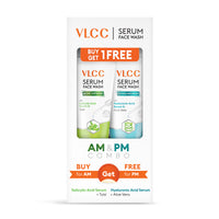 VLCC Acne Defence Tulsi for AM & hydra nourish Aloe Vera for PM Serum Face Wash 300 ml 300 ml