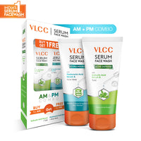 VLCC Acne Defence Tulsi for AM & hydra nourish Aloe Vera for PM Serum Face Wash 300 ml 300 ml