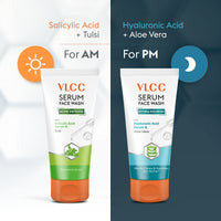 VLCC Acne Defence Tulsi for AM & hydra nourish Aloe Vera for PM Serum Face Wash 300 ml 300 ml