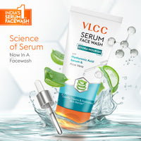 VLCC Serum Facewash With Hyaluronic Acid Serum & Charcoal For Oil Control & Bright Glow Dermatologically Tested 100 ml
