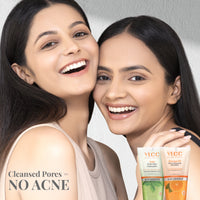 VLCC Tulsi Acne Clear Face Wash with FREE Orange Oil Pore Cleansing Face Wash Buy One Get One 150 ml 300 ml